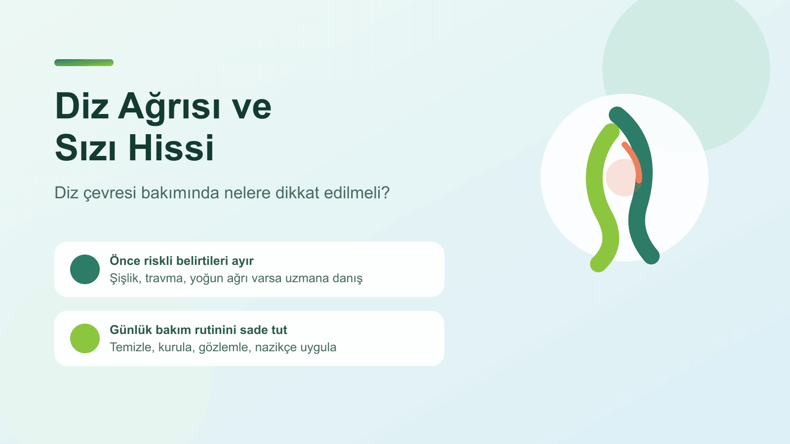 Diz ağrısı ve sızı hissi için diz çevresi bakım rehberi görseli
